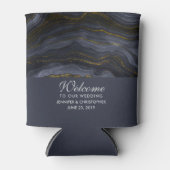 Rafraîchisseur Pour Canette Pierre d'Agate Noir & Or moderne Abstrait (Devant)