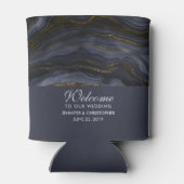 Rafraîchisseur Pour Canette Pierre d'Agate Noir & Or moderne Abstrait (Dos)