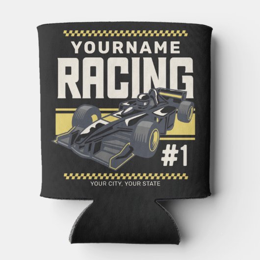 Rafraîchisseur Pour Canette Pilote de voiture de course rapide de l'équipe de  (Dos)