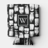 Rafraîchisseur Pour Canette Pinceau noir et blanc Abstrait (Dos)