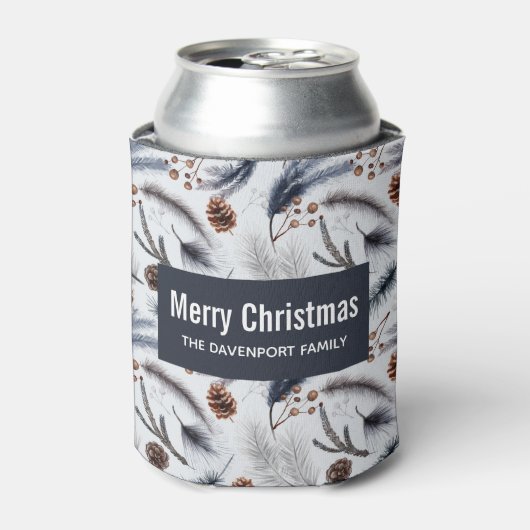 Rafraîchisseur Pour Canette Pine Cones et aiguilles de pin Noël Motif (Can devant)