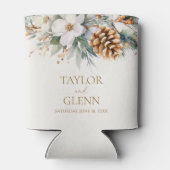 Rafraîchisseur Pour Canette Pine d'hiver Fleur Floral Jardin Mariage (Dos)