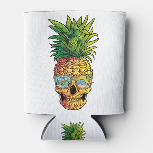 Rafraîchisseur Pour Canette Pineappa Lunettes de soleil T-shirt Plages Aloha (Devant)