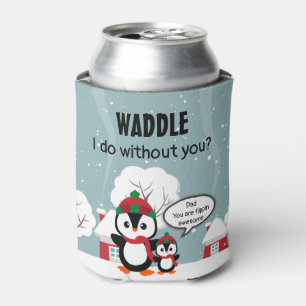 Rafraîchisseur Pour Canette Pingouin Bébé Gris Mignonne En Neige D'Hiver