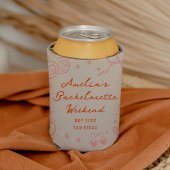 Rafraîchisseur Pour Canette Pink and Red Sketch Bachelorette Week-end Party