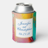 Rafraîchisseur Pour Canette Pink and Turquoise Marble Abstract Watercolor (Can Dos)