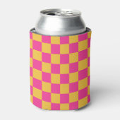Rafraîchisseur Pour Canette Pink and Yellow Checkerboard (Can devant)