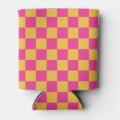 Rafraîchisseur Pour Canette Pink and Yellow Checkerboard (Devant)