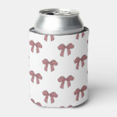 Rafraîchisseur Pour Canette Pink Bow Pattern Pastel Modern Party Accessory (Can devant)