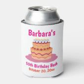 Rafraîchisseur Pour Canette Pink Cake 50e fête d'anniversaire Favor (Can devant)