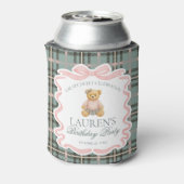 Rafraîchisseur Pour Canette Pink Coquette Bow Bear Tartan Birthday Favor (Can Dos)