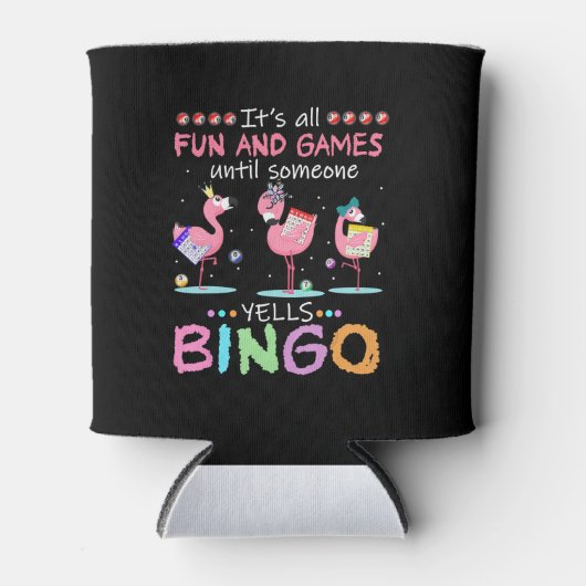 Rafraîchisseur Pour Canette Pink Flamingo Bingo Funny Venin Art (Devant)