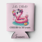 Rafraîchisseur Pour Canette Pink Flamingo Summer Birthday Party (Devant)