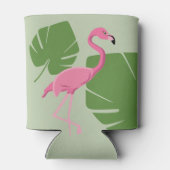 Rafraîchisseur Pour Canette Pink flamingo Tropical Green feuilles (Dos)