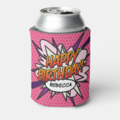 Rafraîchisseur Pour Canette Pink Fun HAPPY ANNIVERSAIRE Personnalisé (Can Dos)