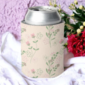 Rafraîchisseur Pour Canette Pink Green Retro Y2K les années 70 Fleur Motif