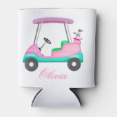 Rafraîchisseur Pour Canette Pink Leather Elegant Golf Nom du panier (Devant)