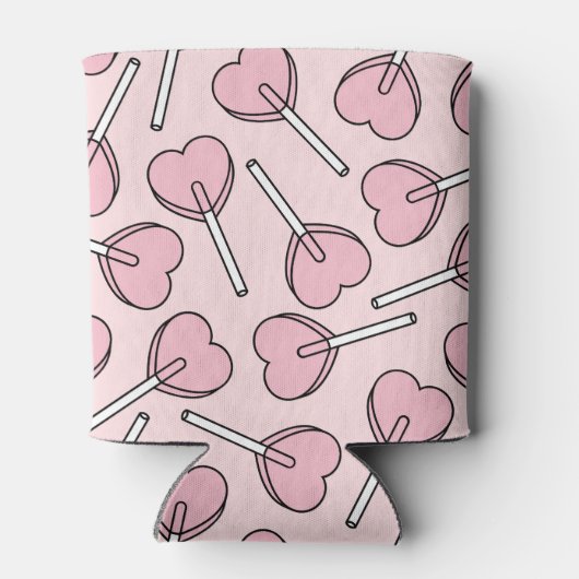 Rafraîchisseur Pour Canette Pink Lollipops, Heart Lollipops, Lollipop Pattern (Dos)