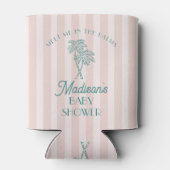 Rafraîchisseur Pour Canette Pink Palm Spring Pastel Beach Baby shower (Dos)