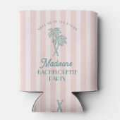 Rafraîchisseur Pour Canette Pink Palm Spring Pastel Beach Bachelorte Party (Dos)