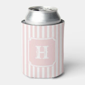 Rafraîchisseur Pour Canette Pink Stripes Pattern Monogram Nautical Sailing (Can devant)