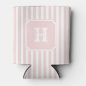 Rafraîchisseur Pour Canette Pink Stripes Pattern Monogram Nautical Sailing (Devant)