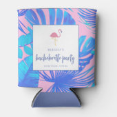 Rafraîchisseur Pour Canette Pink Tropical Flamant rose Beach Bachelorette Part (Devant)