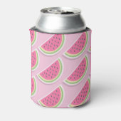 Rafraîchisseur Pour Canette Pink Watermelon Pattern Circle Monogram (Can Dos)