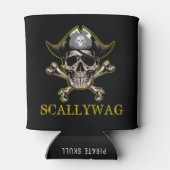 Rafraîchisseur Pour Canette PIRATE CARRIBÉAN SKULS Crossbones Scallywag Can (Dos)
