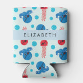 Rafraîchisseur Pour Canette Pirate Octopus, Pirate Jellfish, Mer, Votre Nom (Dos)