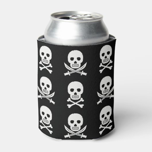 Rafraîchisseur Pour Canette Pirate Skuls Crossbones Motif sans couture (Can devant)