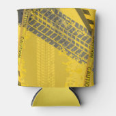 Rafraîchisseur Pour Canette Piste tracée jaune noir prudence (Devant)