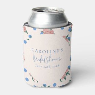 Rafraîchisseur Pour Canette Pivoine Florale Rétro Points Bleus Mariage Sur Mes