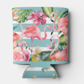 Rafraîchisseur Pour Canette PixDezines Aloha Luau Flamants roses roses (Dos)