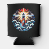 Rafraîchisseur Pour Canette Pixel Lighthouse - Ocean Waves & Coastal Beacon (Devant)