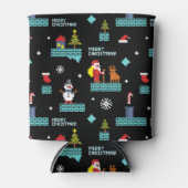 Rafraîchisseur Pour Canette Pixellit Joyeux Motif de Noël - Design rétro (Devant)