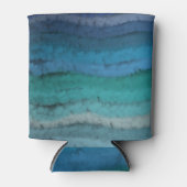 Rafraîchisseur Pour Canette Plage Côtière Vagues salées sur Noir (Devant)