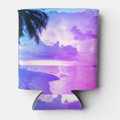 Rafraîchisseur Pour Canette Plage Coucher de soleil océan sable palmier Maldiv (Devant)