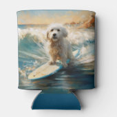 Rafraîchisseur Pour Canette Plage de Coton De Tulear Peinture de surf (Dos)