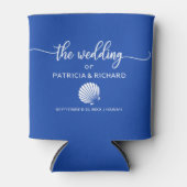 Rafraîchisseur Pour Canette Plage Destination Mariage Seashell Royal Blue (Devant)