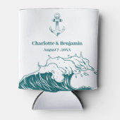 Rafraîchisseur Pour Canette Plage Destination nautique Mariage personnalisé (Devant)