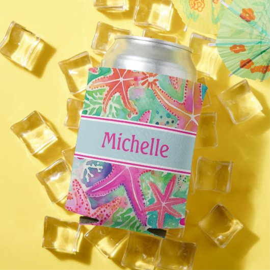 Rafraîchisseur Pour Canette Plage d'été Tropical Personnalisée (Été in situ)