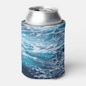 Rafraîchisseur Pour Canette Plage d'été Waves Blue Ocean (Can devant)