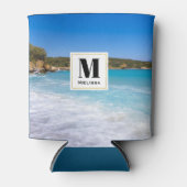 Rafraîchisseur Pour Canette Plage exotique Île tropicale Paradis Monogramme (Devant)