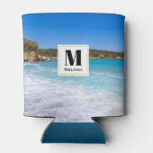 Rafraîchisseur Pour Canette Plage exotique Île tropicale Paradis Monogramme (Dos)