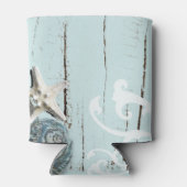 Rafraîchisseur Pour Canette plage nautique aqua bleu coquillage étoile mariage (Dos)