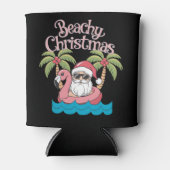 Rafraîchisseur Pour Canette Plage Noël Tropical Vacances Père Noël Beach (Devant)