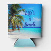Rafraîchisseur Pour Canette Plage Océan Palm tree La vie est une plage (Devant)