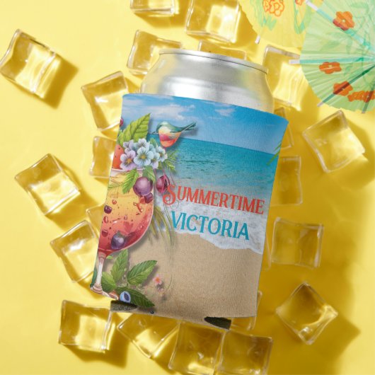 Rafraîchisseur Pour Canette Plage personnalisée en été Océan (Été in situ)