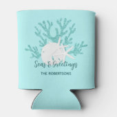 Rafraîchisseur Pour Canette Plage Sable de Noël Dollar Starfish Aqua Blue (Dos)